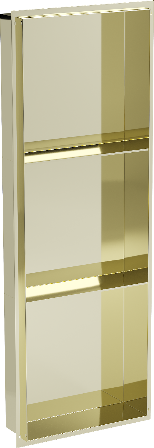 Mexen X-Wall-NR Einbauregal ohne Rahmen mit Ablage 90 x 30 cm, Gold - 1951903010S