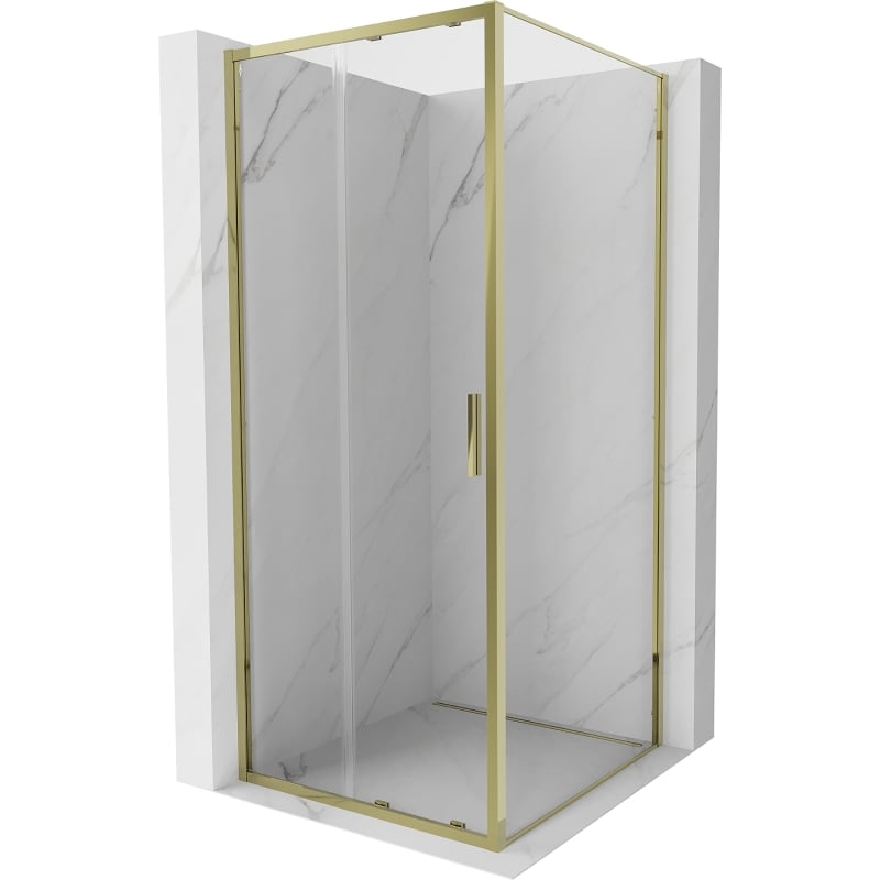 Mexen Exo-S Schiebedusche 120 x 120 cm, transparent, gold - 8151-120-120-50-00