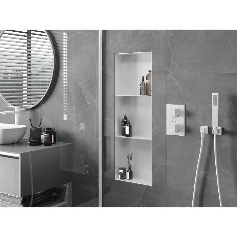 Mexen X-Wall-NR Nischenregal ohne Blende mit Ablage 90 x 30 cm, weiß - 1921903010S