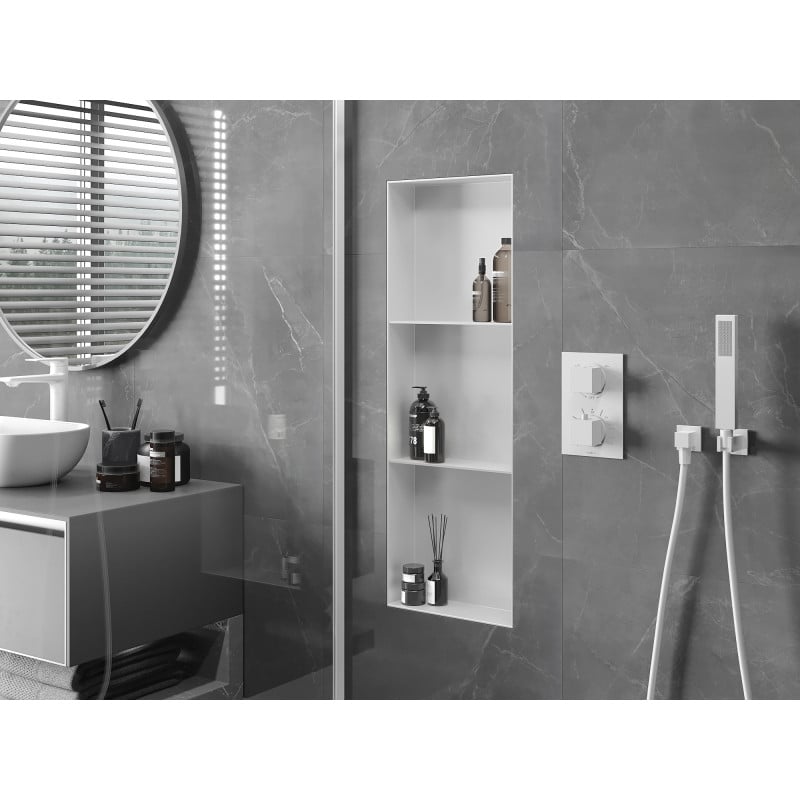 Mexen X-Wall-NR Nischenregal ohne Flansch mit Regal 90 x 30 cm, weiß - 1921903010S