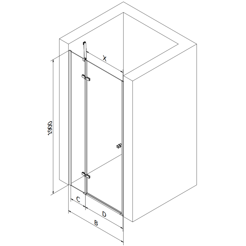 Mexen Roma 100 cm schwenkbare Duschtür, Graphit, Chrom - 854-100-000-01-40
