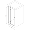 Mexen Roma 100 cm schwenkbare Duschabtrennung, transparent, schwarz - 854-100-000-70-00