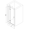 Mexen Roma Drehbare Duschtür 90 cm, Transparent, Chrom - 854-090-000-01-00