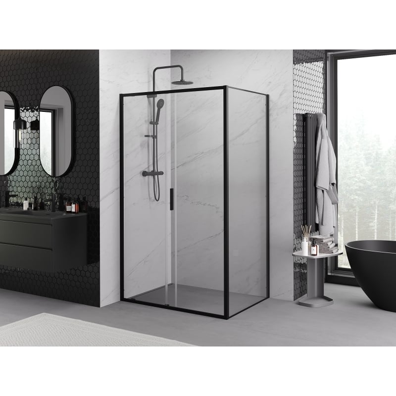 Mexen Exo Schiebeduschkabine 170 x 95 cm, transparent, schwarz - 8151-170-095-70-00
