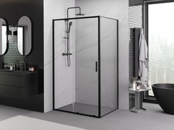 Mexen Exo schiebetüren-Duschkabine 180 x 95 cm, transparent, schwarz - 8151-180-095-70-00