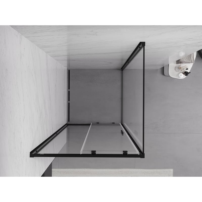 Mexen Exo Schiebedusche 110 x 110 cm, transparent, schwarz - 8151-110-110-70-00