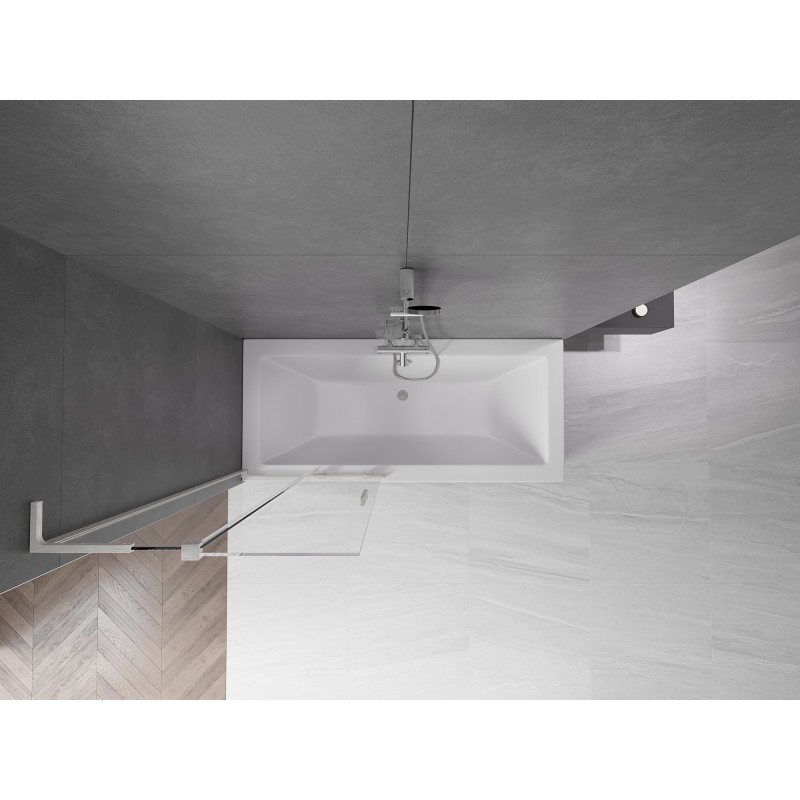 Mexen Velar L 2-flügeliges Duschwand-Schiebeelement 85 x 150 cm, transparent, gebürsteter Nickel - 896-085-003-01-97