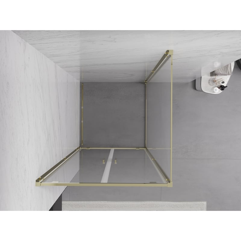 Mexen Exo Pendeltür-Duschkabine 120 x 120 cm, transparent, gold - 8182-120-120-50-00