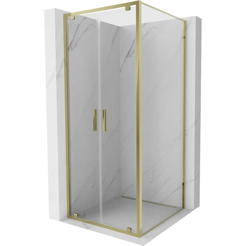 Mexen Exo Schiebeduschkabine 110 x 110 cm, transparent, golden - 8182-110-110-50-00