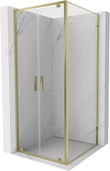 Mexen Exo Schiebeduschkabine 110 x 110 cm, transparent, golden - 8182-110-110-50-00