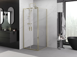 Mexen Exo Schiebeduschkabine 110 x 110 cm, transparent, golden - 8182-110-110-50-00