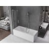 Mexen Velar L 2-flügelige, verschiebbare Duschabtrennung 100 x 150 cm, transparent, gebürstetes Nickel - 896-100-003-01-97