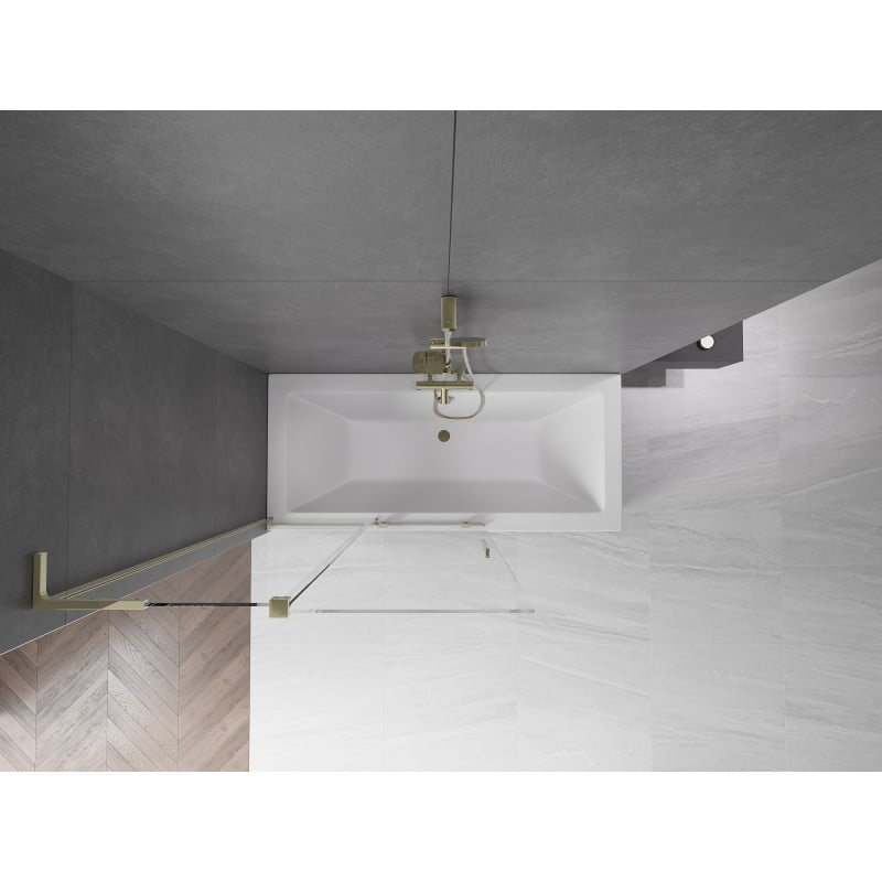 Mexen Velar L 2-flügelige Duschabtrennung 110 x 150 cm, transparent, gold - 896-110-003-01-50