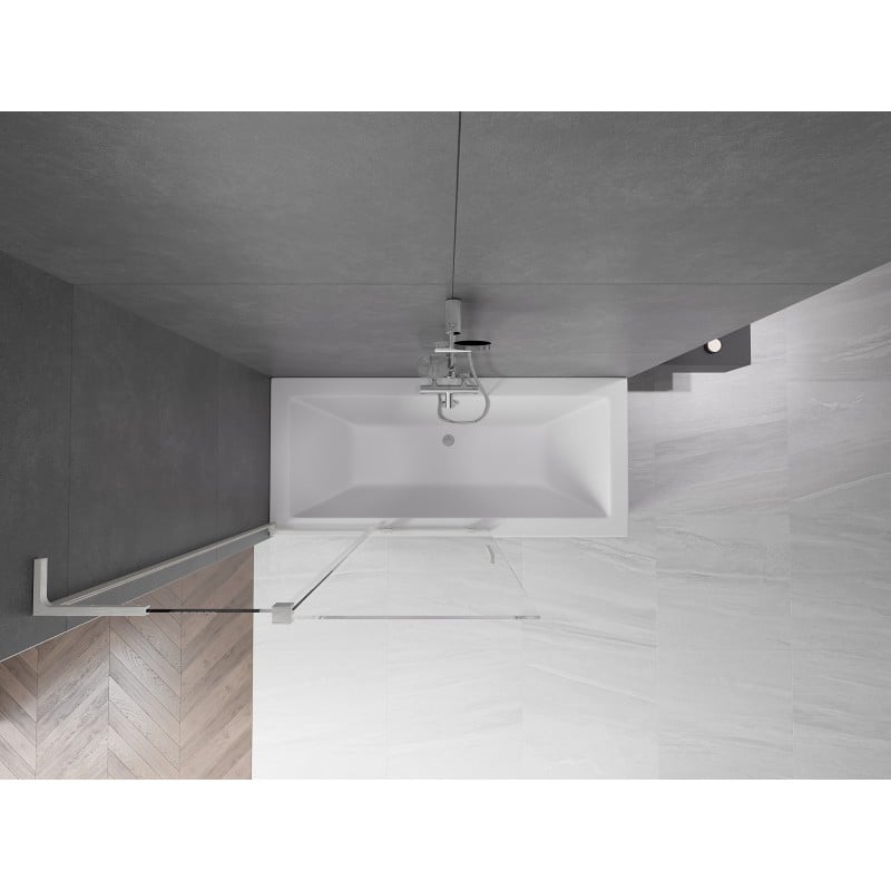 Mexen Velar L zweiflügelige, verschiebbare Duschwand 110 x 150 cm, transparent, gebürsteter Nickel - 896-110-003-01-97