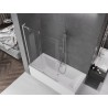 Mexen Velar L Badewannenfaltwand 2-flügelig schiebbar 120 x 150 cm, transparent, Chrom - 896-120-003-01-01