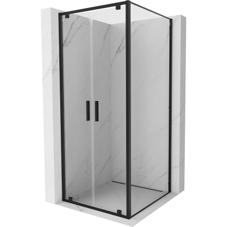 Mexen Exo Duschkabine schwenkbar 120 x 120 cm, transparent, schwarz - 8182-120-120-70-00
