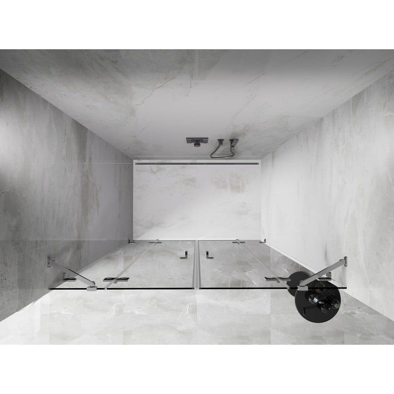 Mexen Lunar Duo-Duschdoppeltüren 160 cm, transparent, Chrom - 834D-160-000-01-00