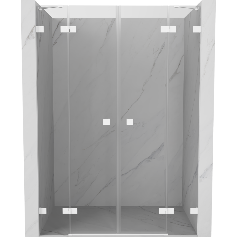 Mexen Lunar Duo Drehduschtüren 140 cm, transparent, weiß - 834D-140-000-20-00