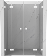Mexen Lunar Duo Duschdrehtüren 150 cm, transparent, weiß - 834D-150-000-20-00