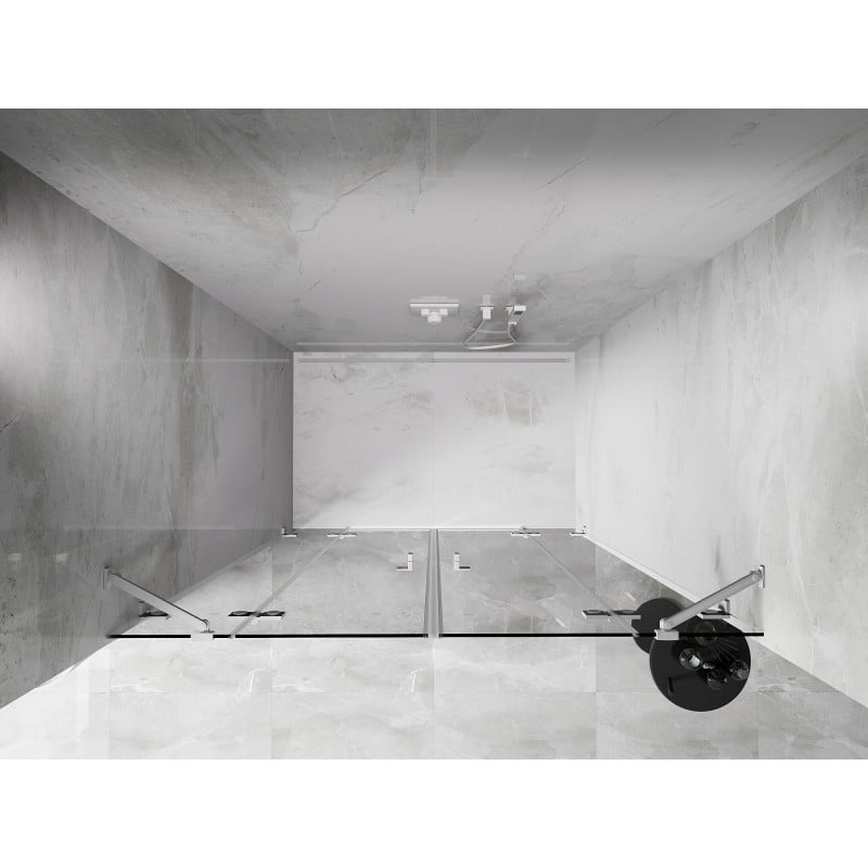 Mexen Lunar Duo Pendeltür-Duschabtrennung 160 cm, transparent, weiß - 834D-160-000-20-00