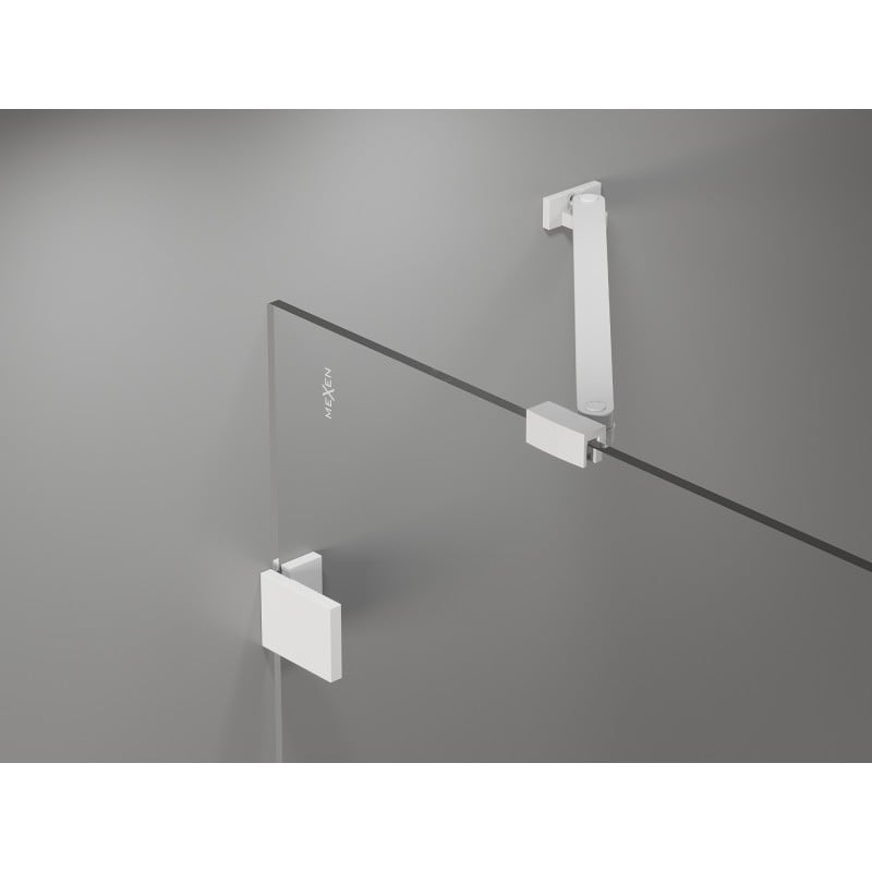 Mexen Lunar Duo Pendeltür-Duschabtrennung 160 cm, transparent, weiß - 834D-160-000-20-00