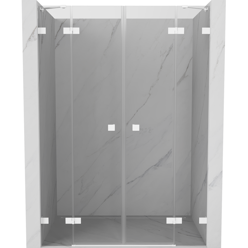 Mexen Lunar Duo Pendeltür-Duschabtrennung 160 cm, transparent, weiß - 834D-160-000-20-00
