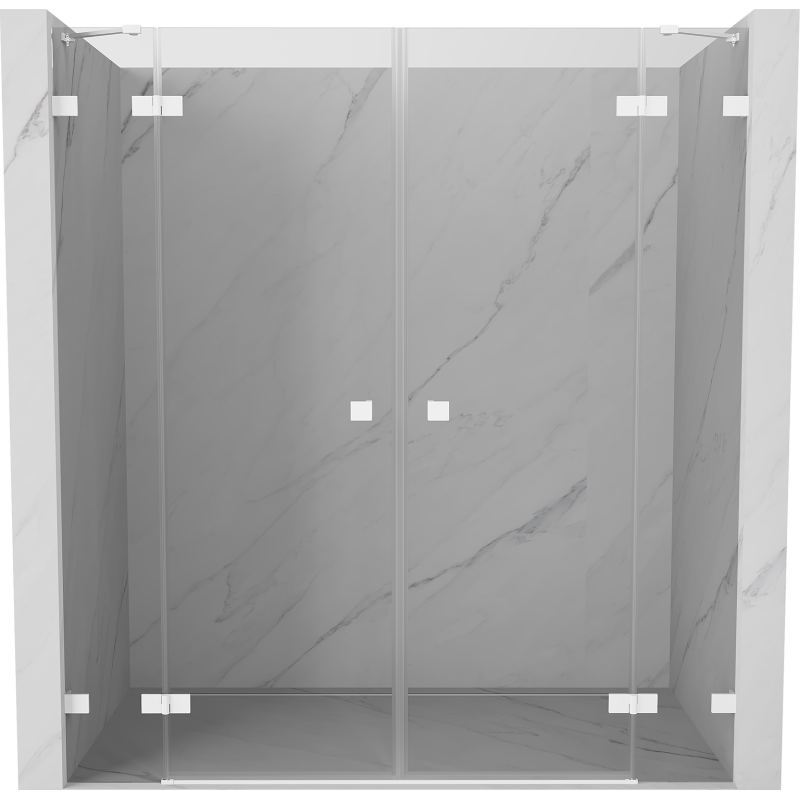 Mexen Lunar Dus Duschtür Duo 170 cm, transparent, weiß - 834D-170-000-20-00