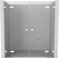 Mexen Lunar Dus Duschtür Duo 170 cm, transparent, weiß - 834D-170-000-20-00