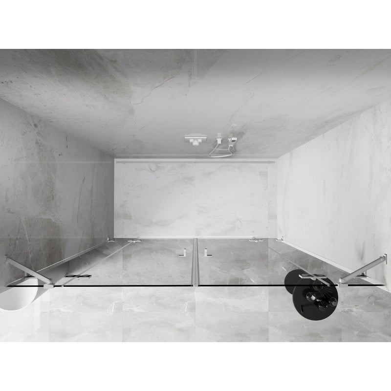 Mexen Lunar Duo Duschflügeltüren 180 cm, transparent, weiß - 834D-180-000-20-00