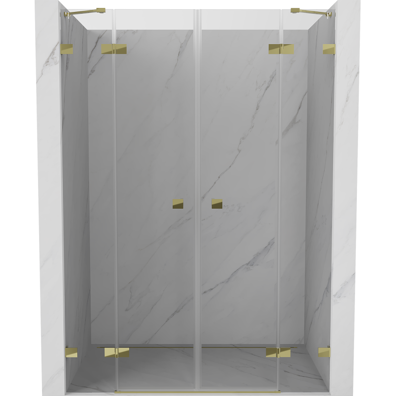 Mexen Lunar Duo Duschdrehtüren 140 cm, transparent, gold - 834D-140-000-50-00