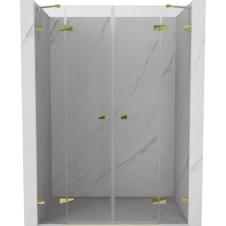 Mexen Lunar Duo Duschdrehtüren 140 cm, transparent, gold - 834D-140-000-50-00