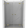 Mexen Lunar Duo-Duschflügeltüren 150 cm, transparent, gold - 834D-150-000-50-00