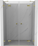 Mexen Lunar Duo-Duschflügeltüren 150 cm, transparent, gold - 834D-150-000-50-00