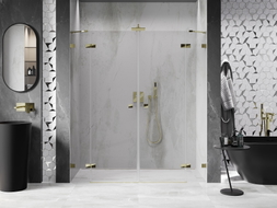 Mexen Lunar Duo Duschdrehtüren 180 cm, transparent, gold - 834D-180-000-50-00