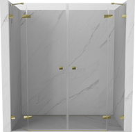 Mexen Lunar Duo Duschdrehtüren 180 cm, transparent, gold - 834D-180-000-50-00