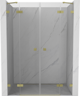 Mexen Lunar Duo Duschdrehtüren 150 cm, transparent, gebürstet gold - 834D-150-000-55-00