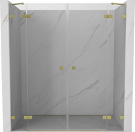 Mexen Lunar Duo Duschflügeltüren 170 cm, transparent, gebürstetes Gold - 834D-170-000-55-00