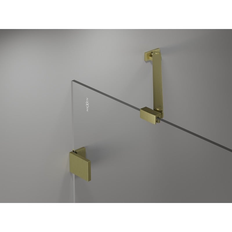 Mexen Lunar Duo Duschdrehtüren 190 cm, transparent, gebürstetes Gold - 834D-190-000-55-00