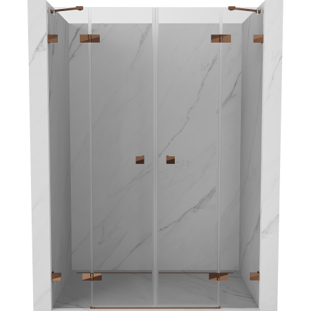 Mexen Lunar Dusche Duo Drehfalttür 140 cm, transparent, Roségold - 834D-140-000-60-00