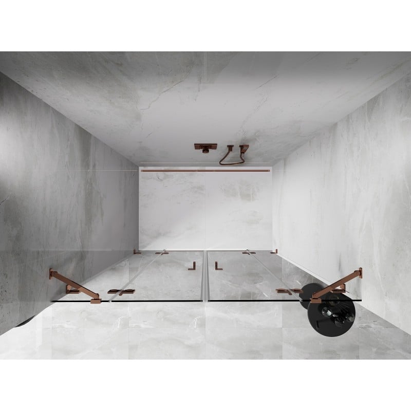 Mexen Lunar Duo-Duschdrehtüren 150 cm, transparent, Roségold - 834D-150-000-60-00