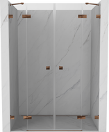 Mexen Lunar Duo Duschpendeltür 160 cm, transparent, Roségold - 834D-160-000-60-00