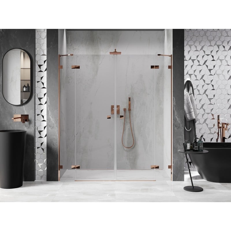 Mexen Lunar Duo Duschflügeltüren 170 cm, transparent, Roségold - 834D-170-000-60-00