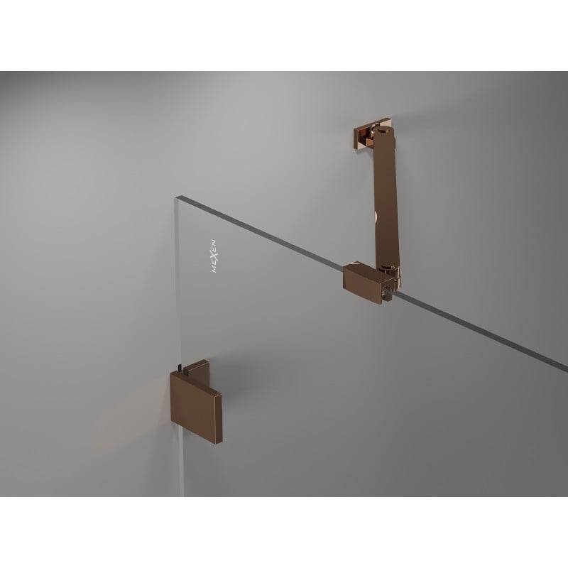 Mexen Lunar Duo Duschfaltüren 190 cm, transparent, Roségold - 834D-190-000-60-00