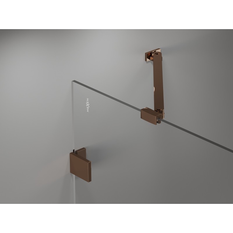 Mexen Lunar Duo Duschflügeltür 200 cm, transparent, Roségold - 834D-200-000-60-00