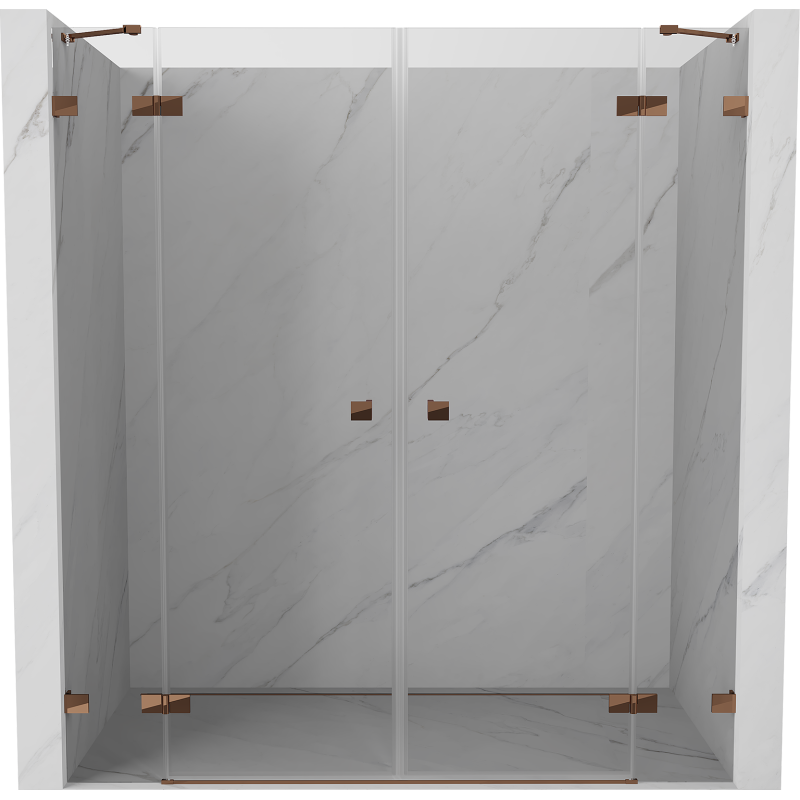 Mexen Lunar Duo Duschflügeltür 200 cm, transparent, Roségold - 834D-200-000-60-00
