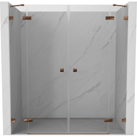 Mexen Lunar Duo Duschflügeltür 200 cm, transparent, Roségold - 834D-200-000-60-00