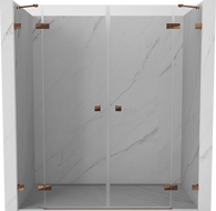 Mexen Lunar Duo Duschflügeltür 200 cm, transparent, Roségold - 834D-200-000-60-00