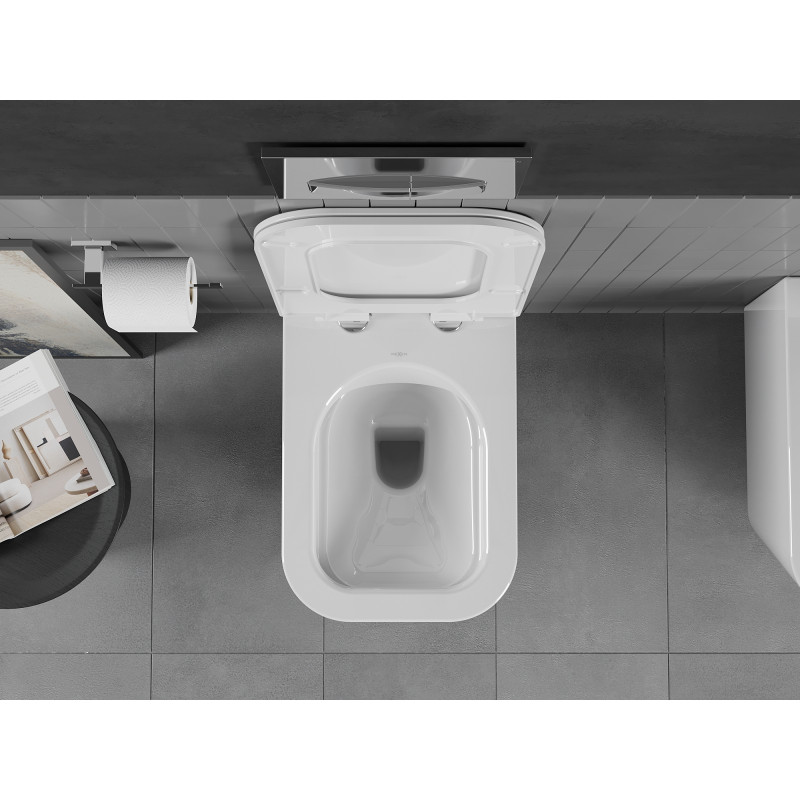 Mexen Teo Randlose WC-Schüssel mit langsam schließendem Slim-Deckel, Duroplast, glänzend weiß - 30850700