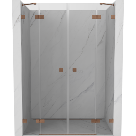 Mexen Lunar Duo Duschdrehtüren 150 cm, transparent, gebürstetes Kupfer - 834D-150-000-65-00