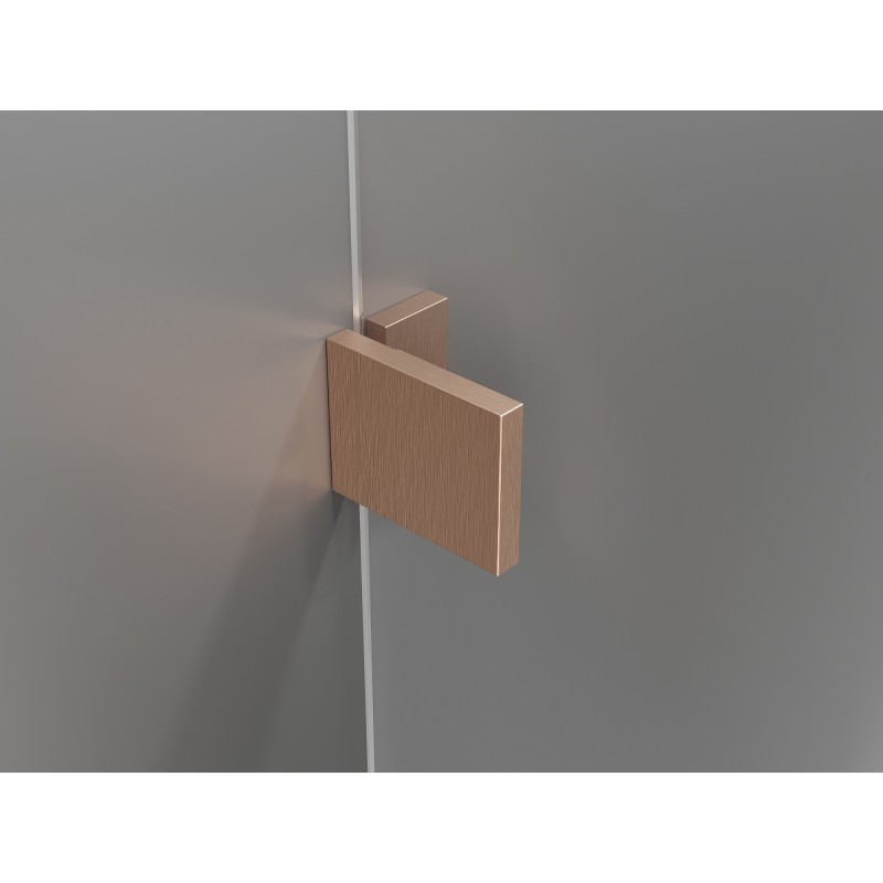 Mexen Lunar Duo-Pendeltür für Dusche 170 cm, transparent, gebürstetes Kupfer - 834D-170-000-65-00